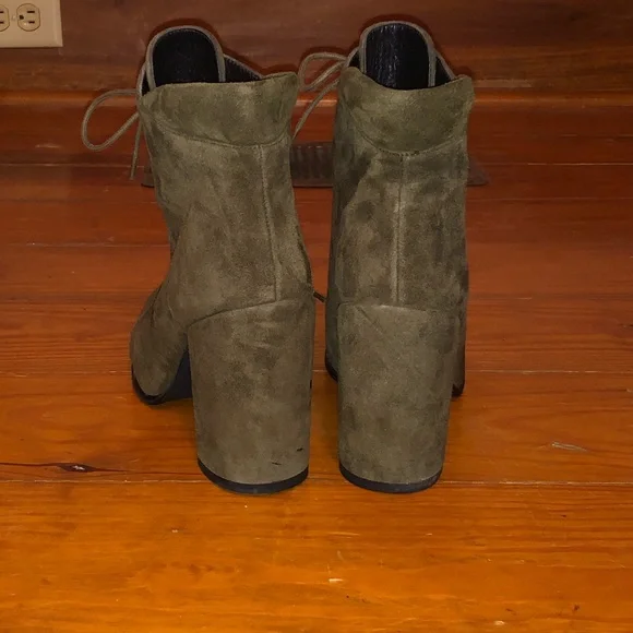 Stuart Weitzman Getgo Olive Suede Boots - Picture 7 of 8